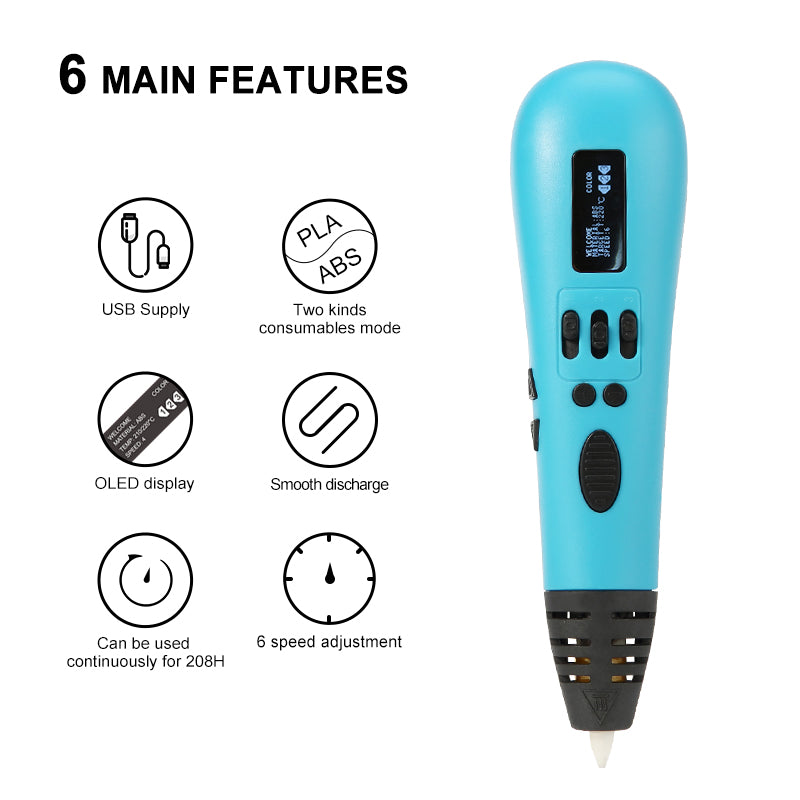 Luxury 3D Printing Pen - Creative DIY 3D Drawing Pen for Kids - Best Christmas Gift