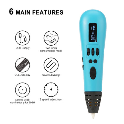 Luxury 3D Printing Pen - Creative DIY 3D Drawing Pen for Kids - Best Christmas Gift
