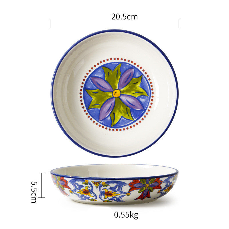 Ceramic Tableware Pastoral Dinner Plate