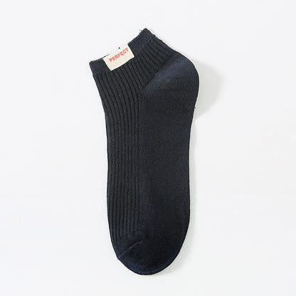 Solid Color Mens Cotton Socks