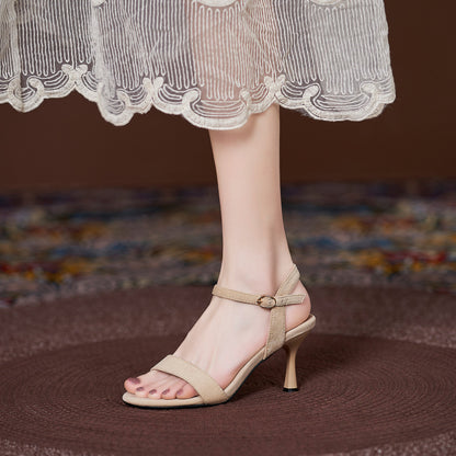 Women's Comfortable Small Size Sandals With Simple High Heel Strap
