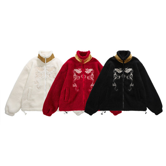 Vintage Embroidered Berber Fleece Cotton Coat Men's Coat