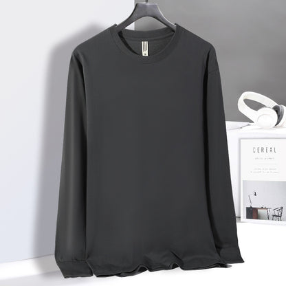 Cotton Loose Round Neck Long Sleeve T-shirt Bottoming Shirt For Men