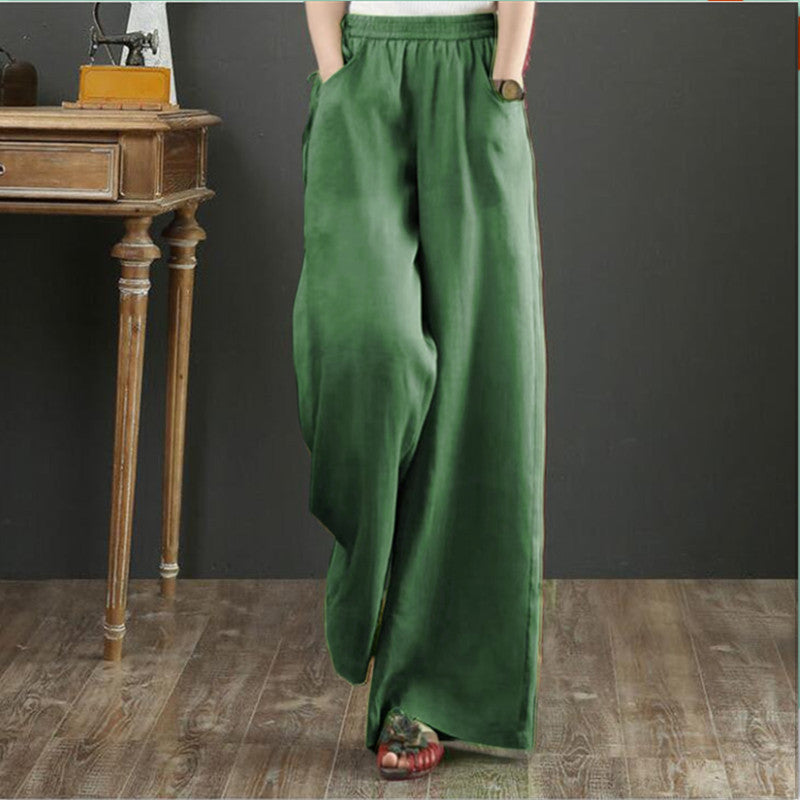 Artistic Linen Wide-leg Pants Casual Cotton And Linen Mop Trousers