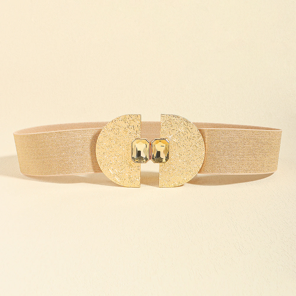 Women's Glittering Pearls Elastic Waist Belt