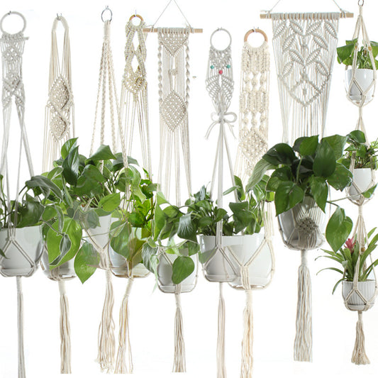 Beige Cotton Rope Plant Hanger