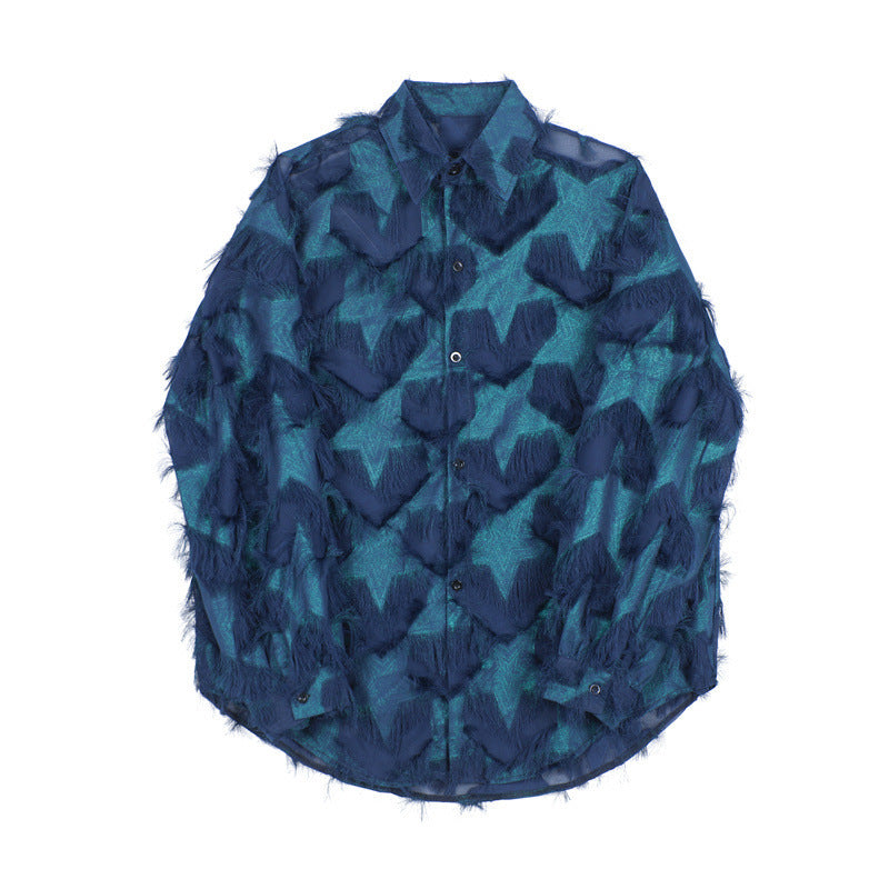 Heart-shaped Tassel Hollow-out Autumn Shirt