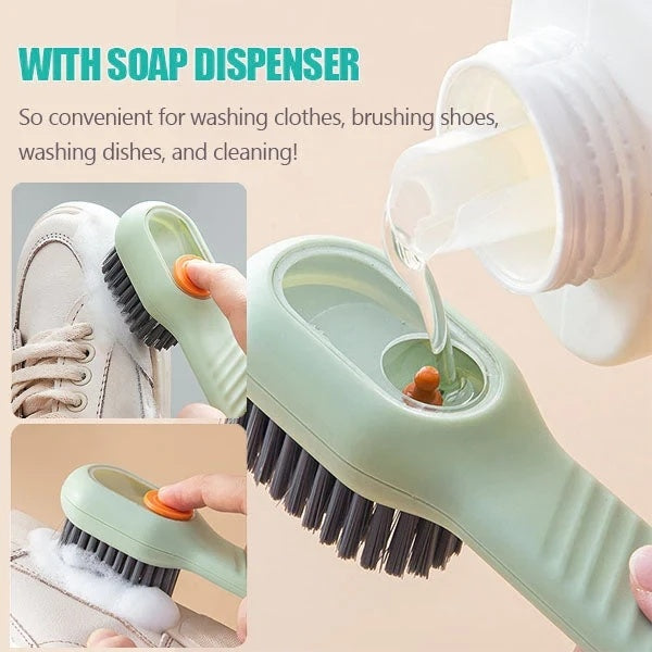 Multifunctional Soft-Bristled Shoe and Clothing Brush with Long Handle