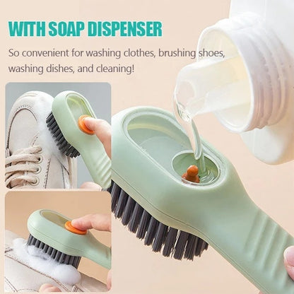 Multifunctional Soft-Bristled Shoe and Clothing Brush with Long Handle