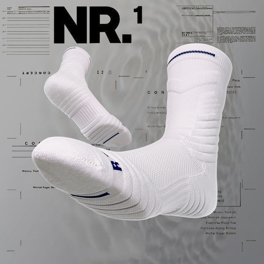 Bullfight Basketball Knee-high White Athletic Socks