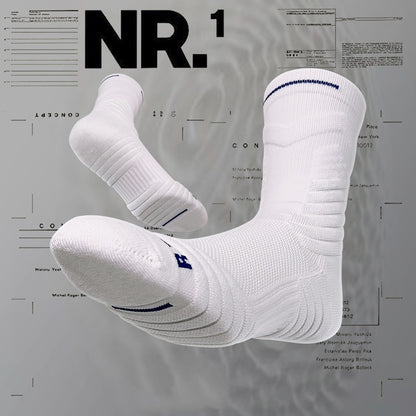 Bullfight Basketball Knee-high White Athletic Socks