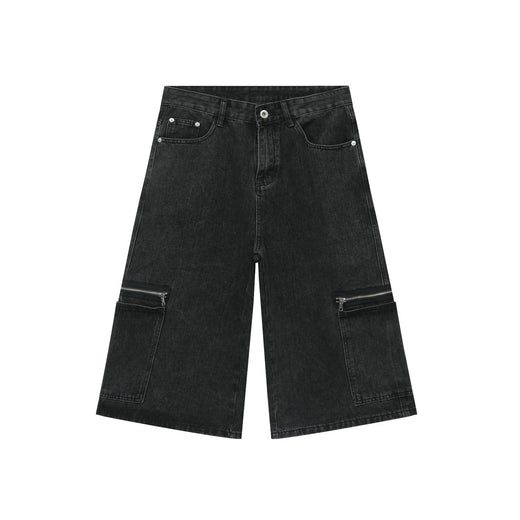 Workwear Denim Loose Street Cropped Shorts
