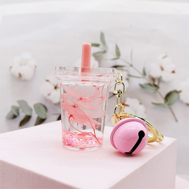 Acrylic Dried Flower Oil Keychain