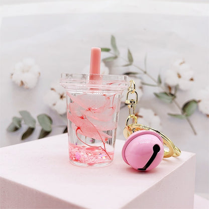 Acrylic Dried Flower Oil Keychain