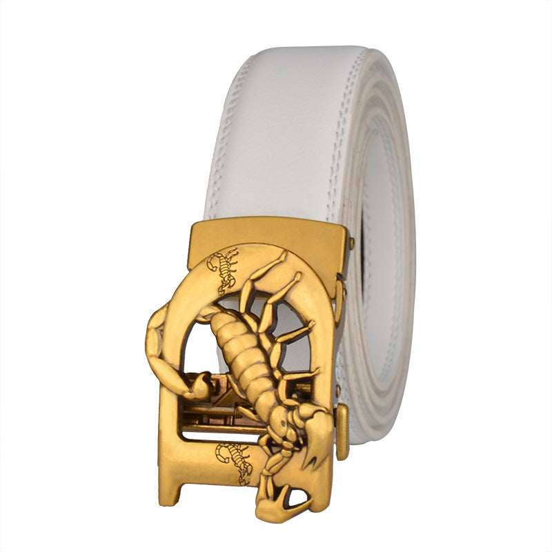 Men's Automatic Leather Bronze Belt