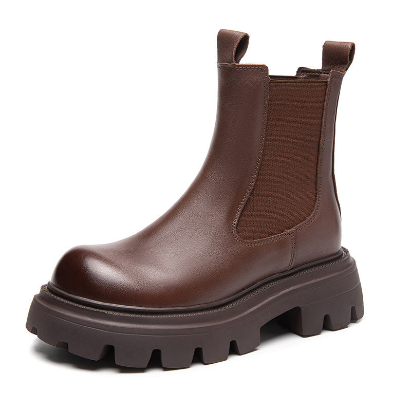 Women's Leather Thick-soled Leather Martin Boots