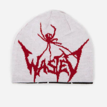 Knitted Spider Embroidered Autumn Winter Hat