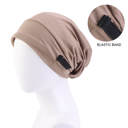 Invisible Adjustable Buckle Cotton Satin Nightcap