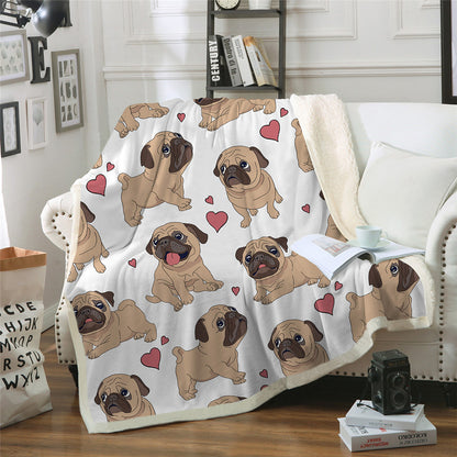 Winter Double Layer Fleece Blanket Puppy Series
