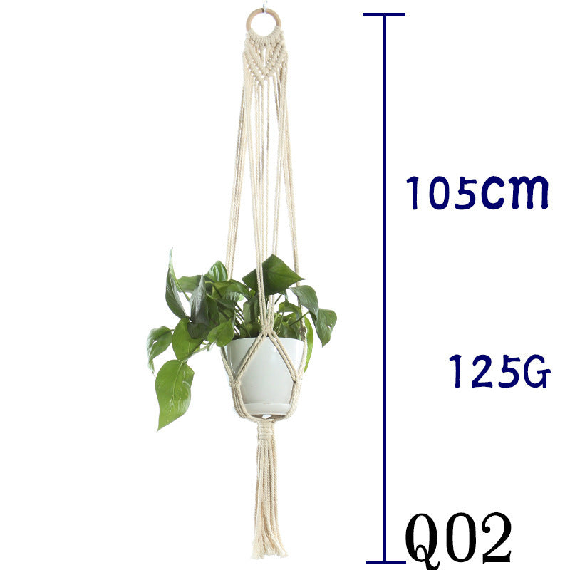 Beige Cotton Rope Plant Hanger