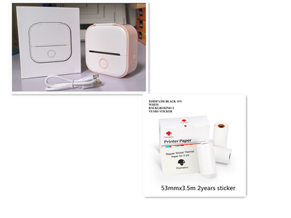 Mini Portable Thermal Label Printer - Ideal for Students and Price Tags