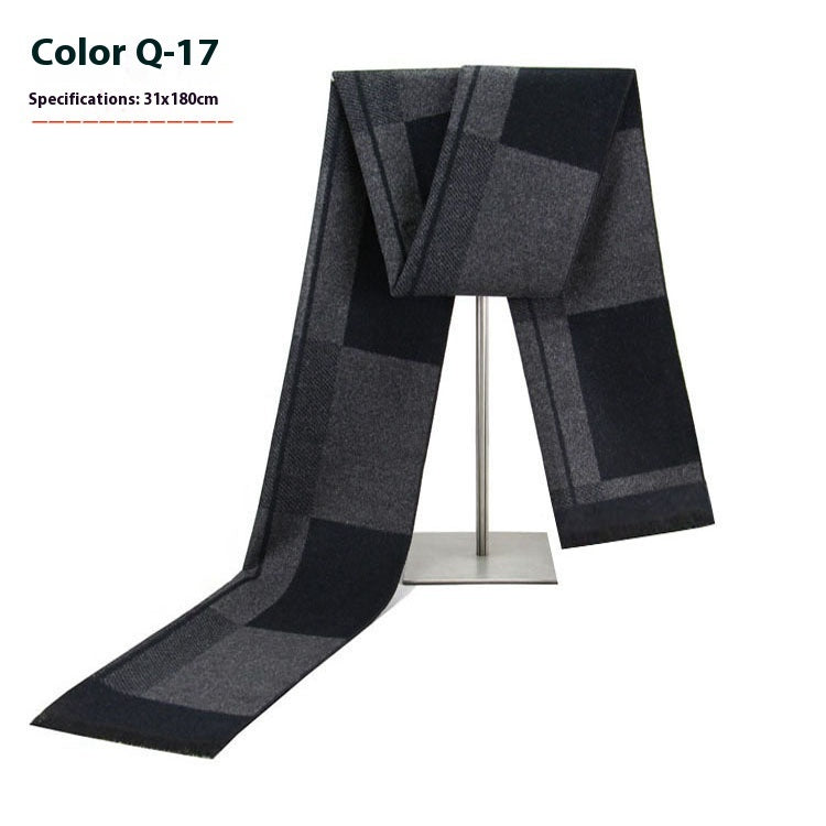 Men's Winter Warm Striped Business Scarf