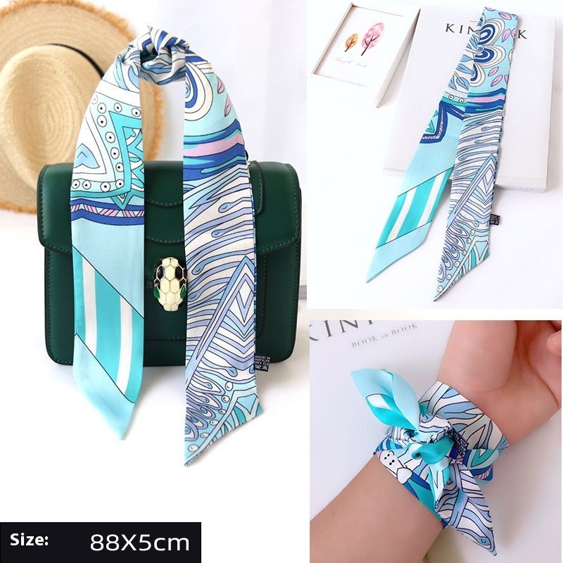 Thin Ribbon Bag Handle Decoration Scarf
