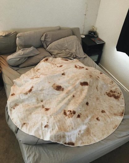 Flannel Burrito Blanket 280GSM Round Travel Throw