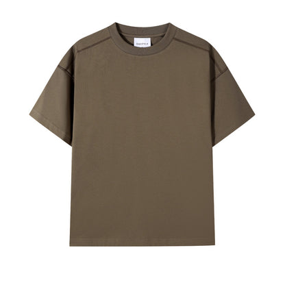 Retro Casual Contrast Color Line T-shirt