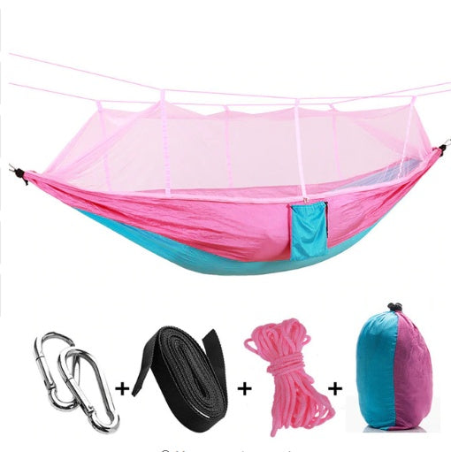 Portable Parachute Hammock with Mosquito Net - Army Green