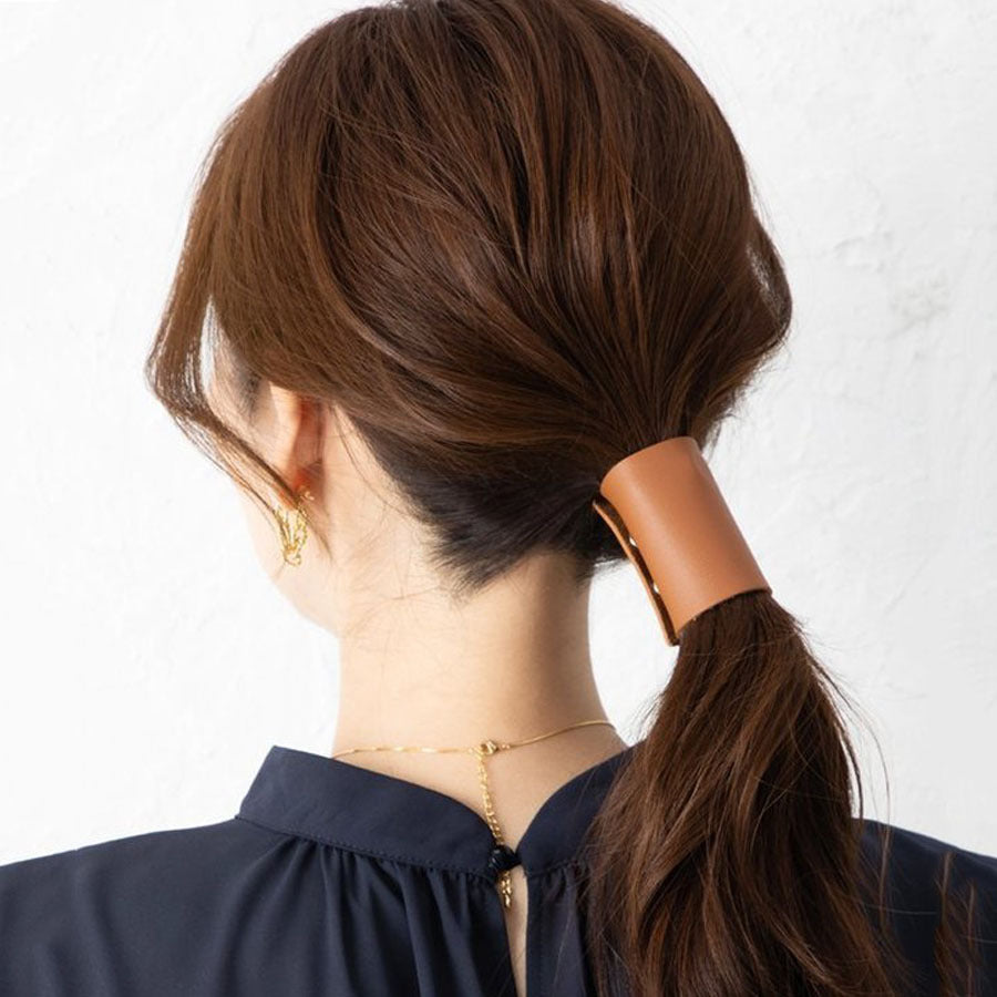 PU Leather Headband Ponytail Clip
