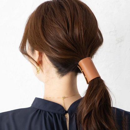PU Leather Headband Ponytail Clip