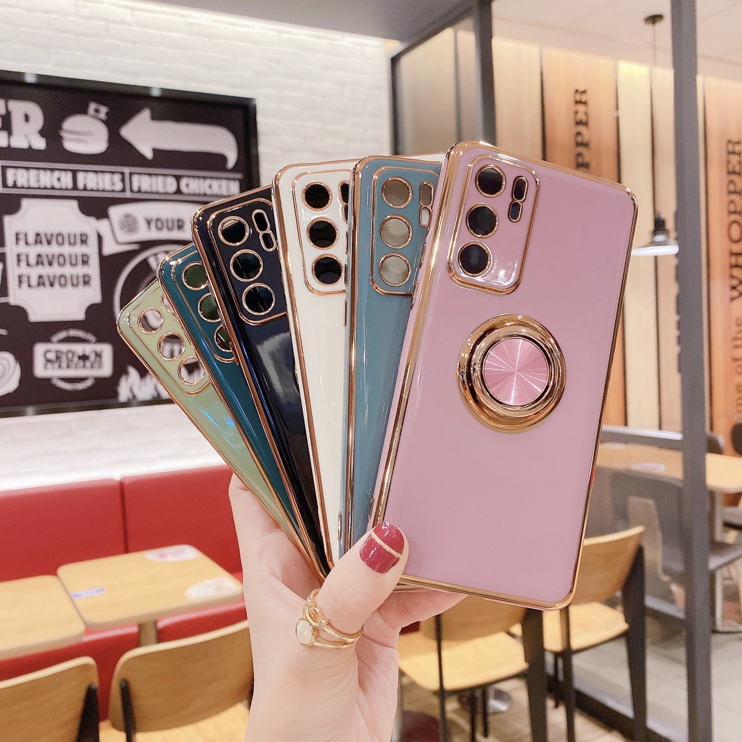 Mobile Phone Shell P40PRO Ring Buckle Bracket Magnetic Car M40 Electroplating Fine Hole Nova8