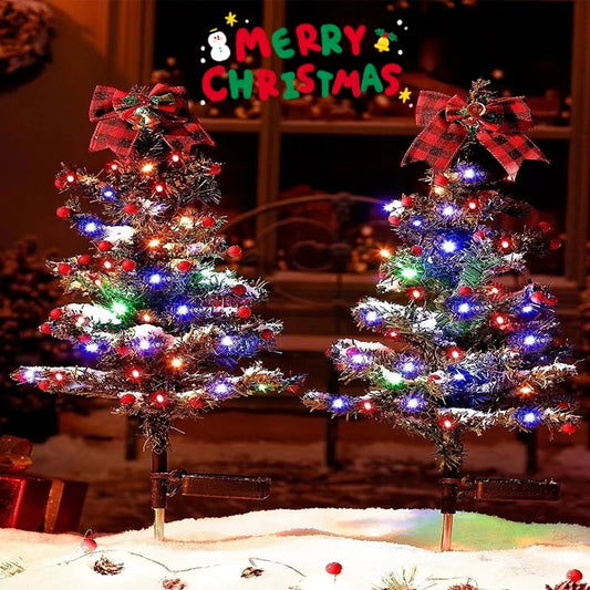Solar Christmas Tree Yard Stake Pathway Light Decor