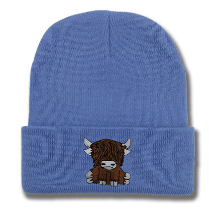 Cartoon Long Hair Yak Knitted Hat Winter Warm Wool