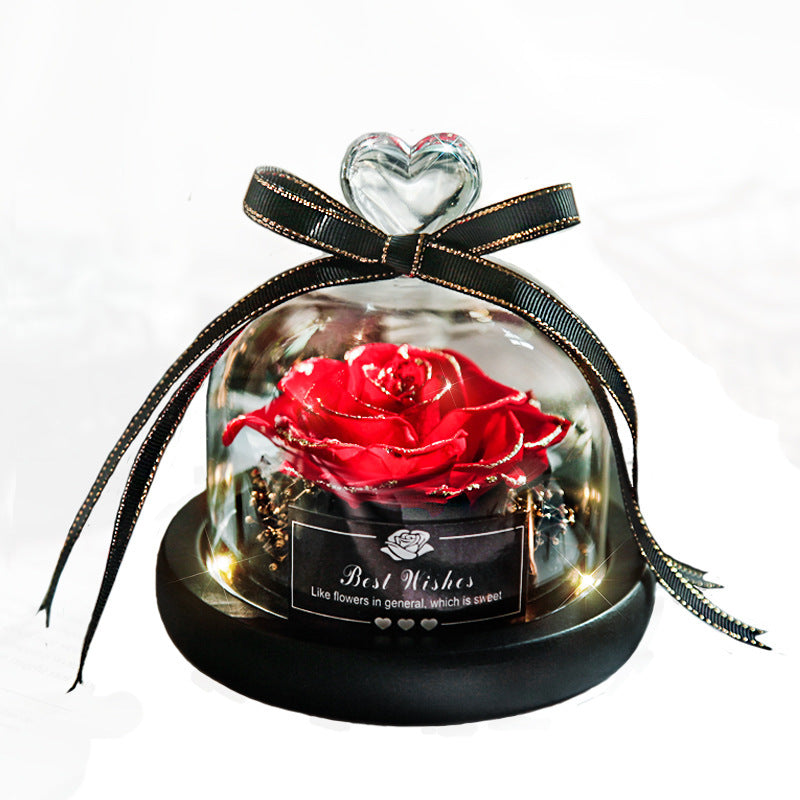 Valentine's Eternal Rose LED Glass Decor