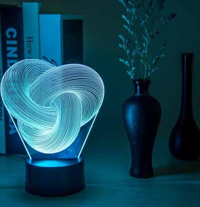 مصباح ليلي LED تجريدي ثلاثي الأبعاد بتصميم حلزوني، مصباح طاولة ملون يعمل باللمس من الأكريليك، إضاءة ديكور، مصباح مزاجي لنوم الأطفال، أفضل هدية