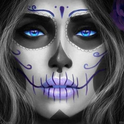 5D Diy Diamond Painting Skull Woman Cross Stitch Horror Halloween Needlework