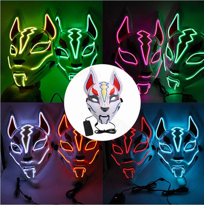 Glowing Cat Face Mask Demon Slayer Cosplay Props