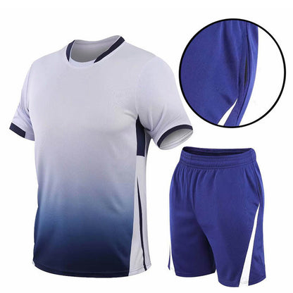 Men's Gradient Print Two-Piece Summer Shorts Set