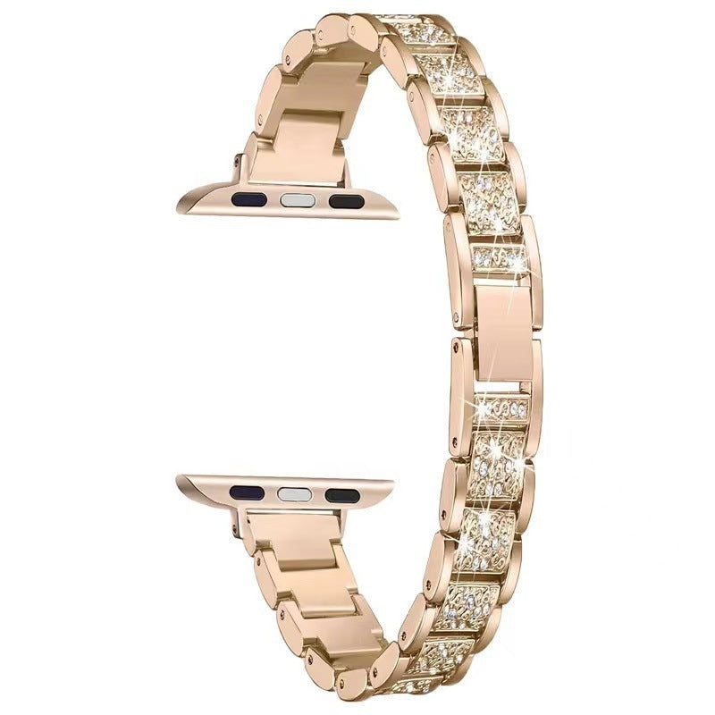 Alloy Strap Full Diamond Waist Watch