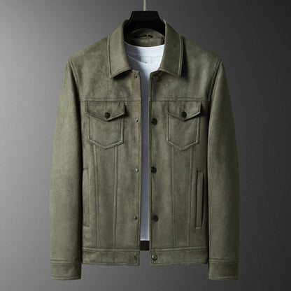 Fashion Retro Trend Slim Fit Handsome Casual Turn-down Collar Coat Men