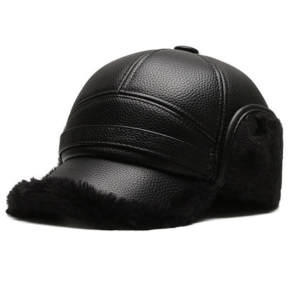 Men's Ear Protection Winter Warm Peaked Cap for Elderly