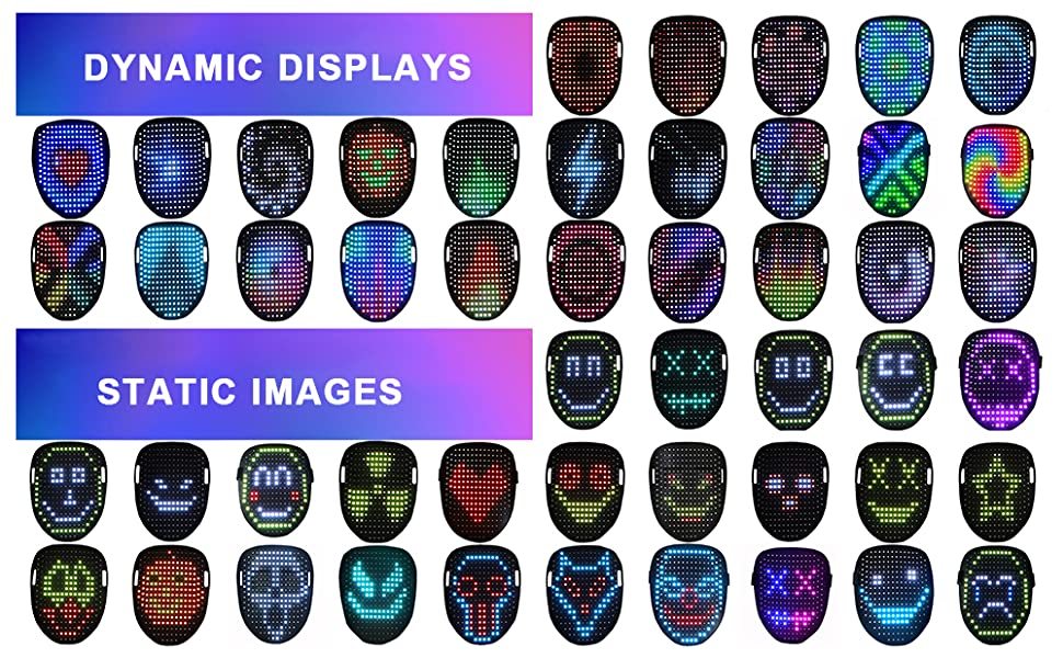 LED Gesture Mask 50 Patterns