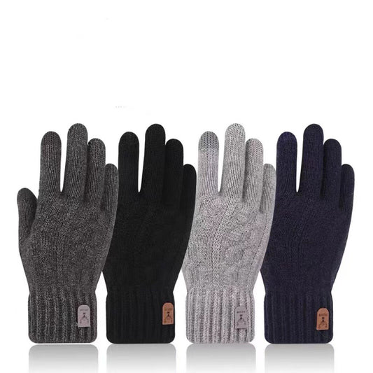 Cold-proof Woolen Knitted Driving Gloves for Men