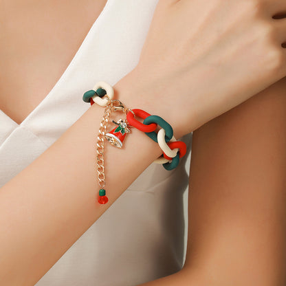 Christmas Bracelet, Santa, Snowflake, Pearl