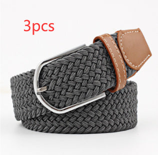 Women's Canvas Belt Casual Stretch Braided Buckle