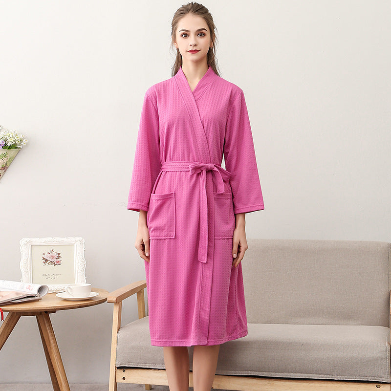 Women's Thin Couple Three Quarter Sleeve Robe