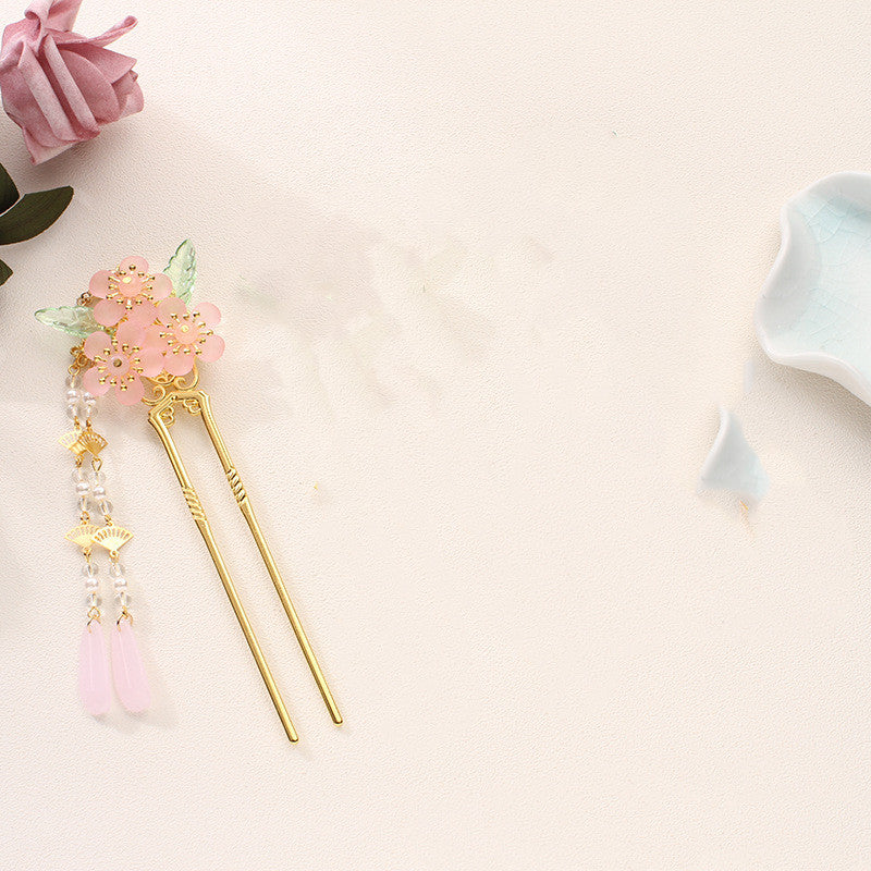 Antique Hanfu Headdress Tassel Bride Hairpin Comb