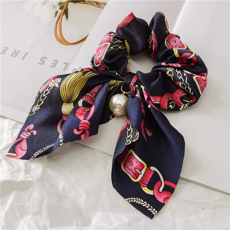 Pearl Bow Hair Rope